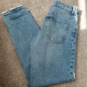 Zara Ripped Mom Fit Jean Navy Blue